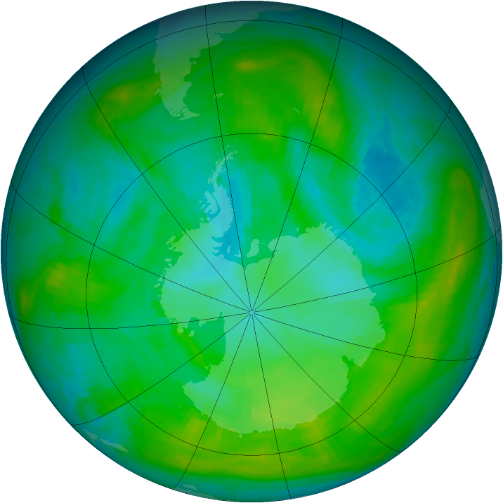 Antarctic ozone map for 23 January 1981